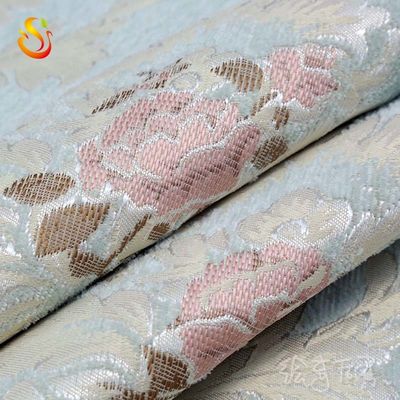 Tessuto amichevole del jacquard di Sofa Fabric Brocade White Cotton del jacquard di Eco